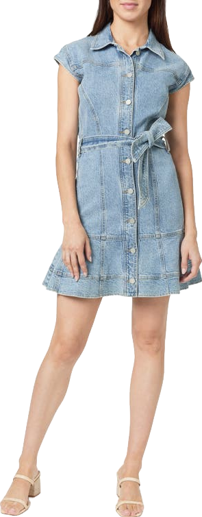 Buy Love The Label Ines Belted Denim Mini Dress - Espresso At 73% Off
