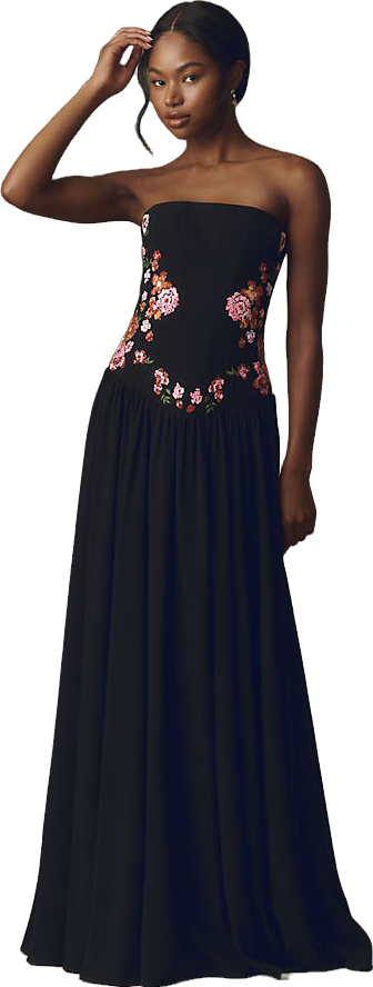 vivian beaded floral strapless maxi cocktail dress Helsi In Pink/ Yellow Floral - 60% Off Hard to bare: Noosa's Shell 100% Poly Web Collection: The Invitation RUNS SMALL - SIZE UP:12