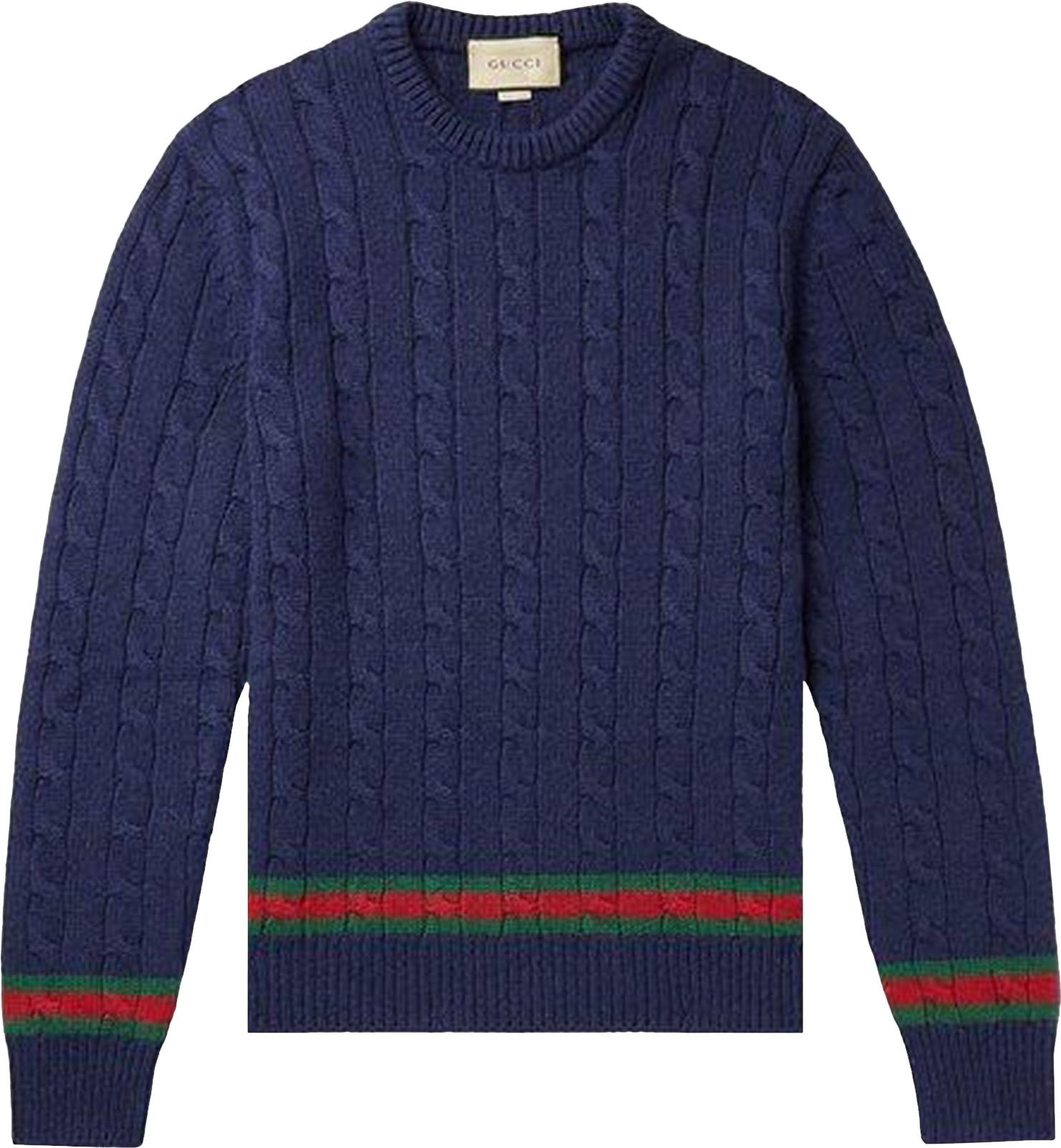 Gucci Cable- And Pointelle-Knit Wool Sweater - Blue | Editorialist