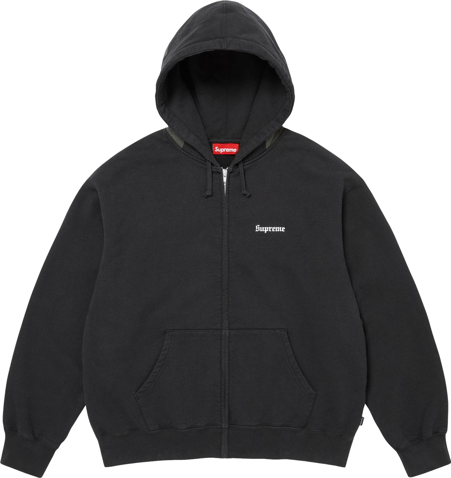 Supreme Paris Is Burning Zip Up Hooded Sweatshirt - Black