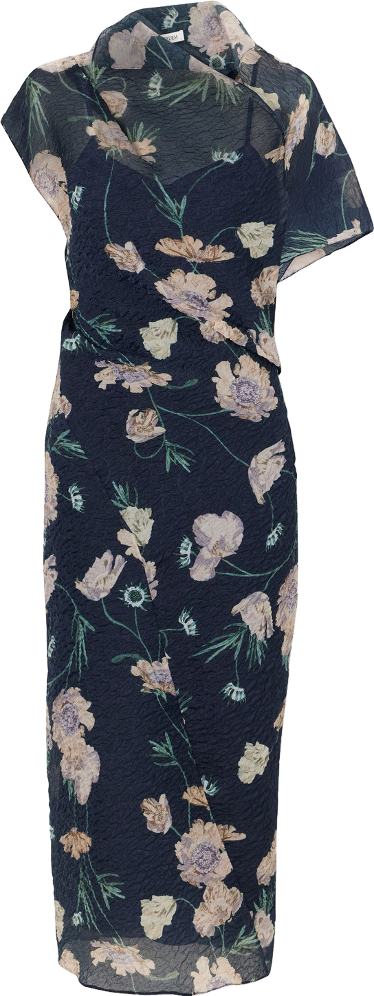 Buy Erdem Melora Asymmetric Lace Dress - Blue At 69% Off