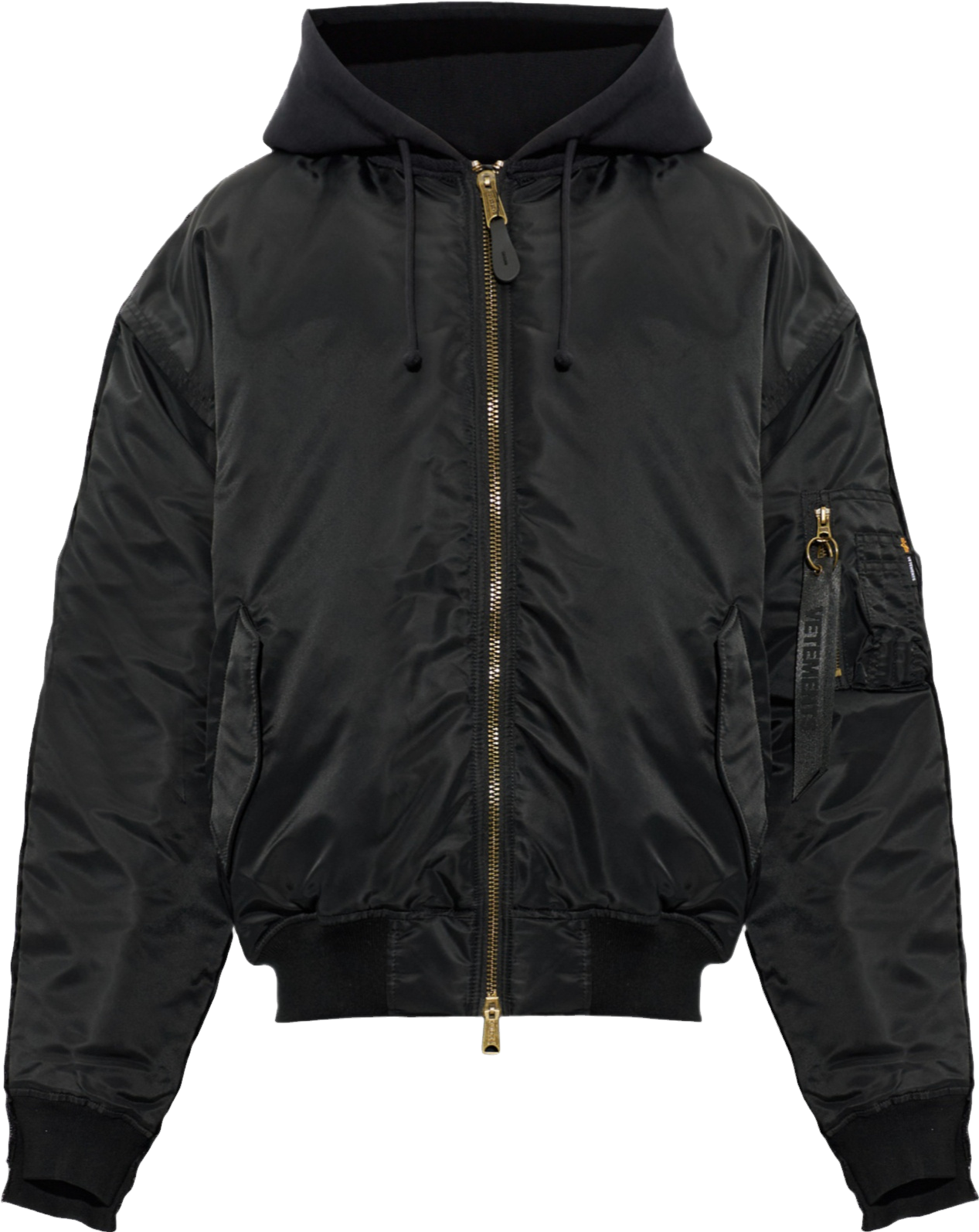 Vetements Quilted Hooded Bomber Jacket In Black - 62% Off