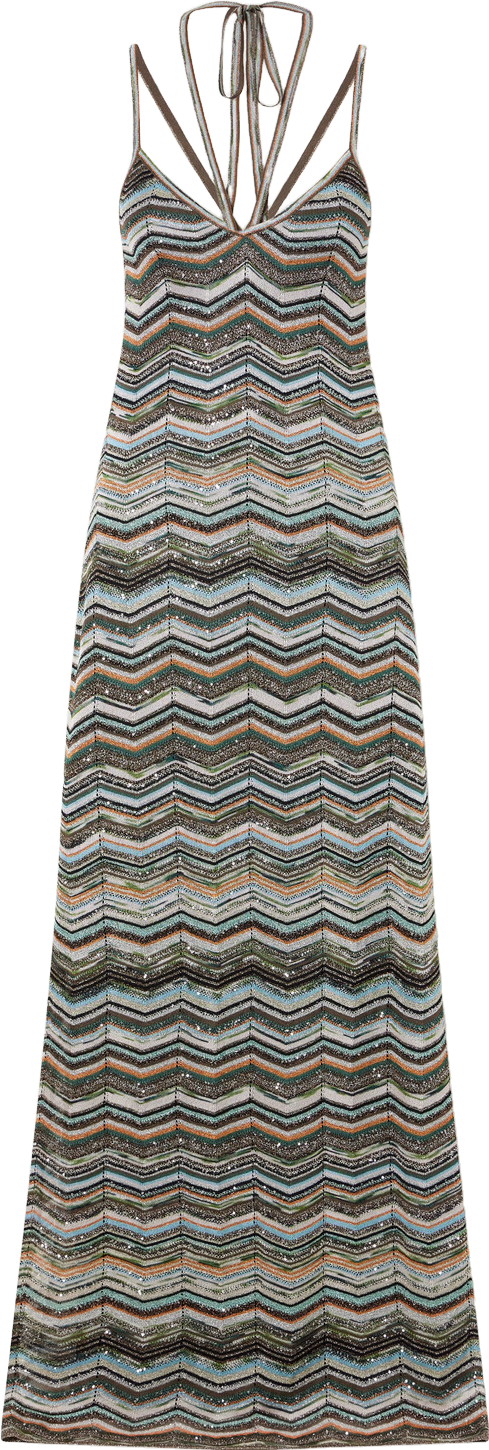m missoni metallic striped crochet-knit maxi dress Buy Tie-detailed - Brown At 30% Off Cute Gift