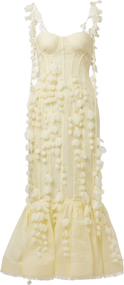 Buy Zimmermann Harmony Asymmetric Midi Dress - Yellow At 46% Off