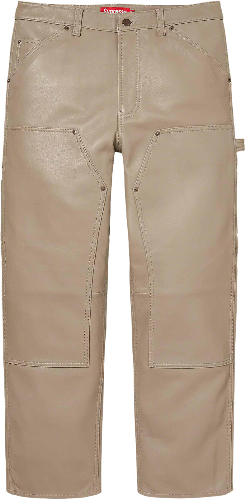 Supreme Leather Double Knee Painter Pant - Tan | Editorialist
