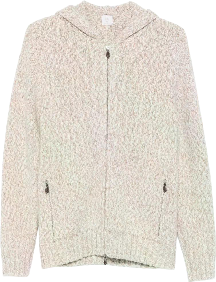 StüSsy Chunky Knit Zip Hoodie - Cream | Editorialist