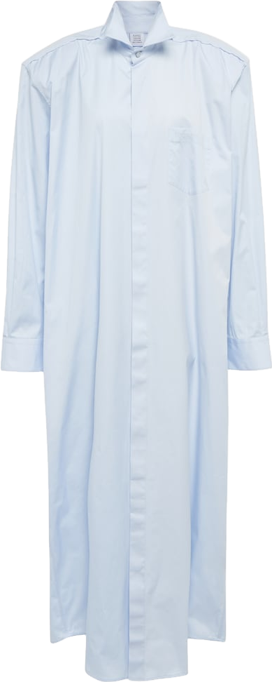 cos asymmetric deconstructed shirt dress In Light Blue - 60% Off Color:satin color