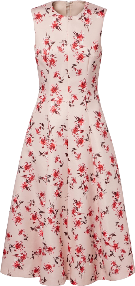 emilia wickstead ragna dress green rose floral print taffeta faille Rose-print Taffeta-faille - Yellow venice_store