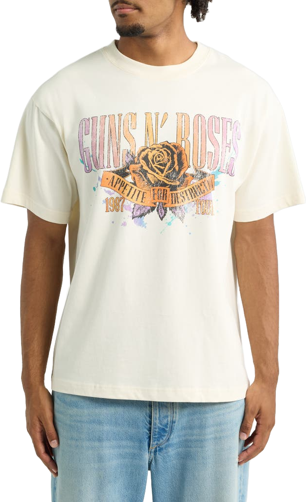 Represent X Guns N' Roses Tour T-Shirt In White - Flat White