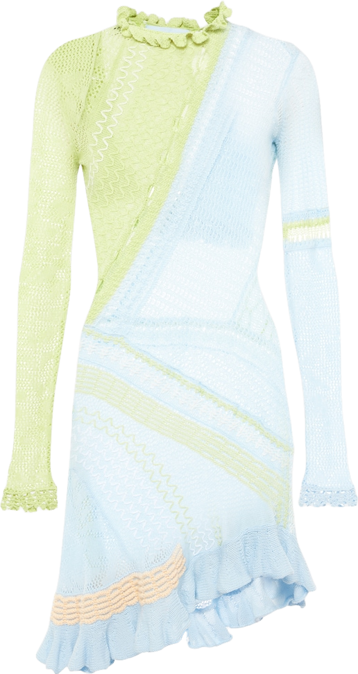 roberta einer knit dress Ali Open-Knit Cotton Minidress In Blue - 30% Off archivesale8.26