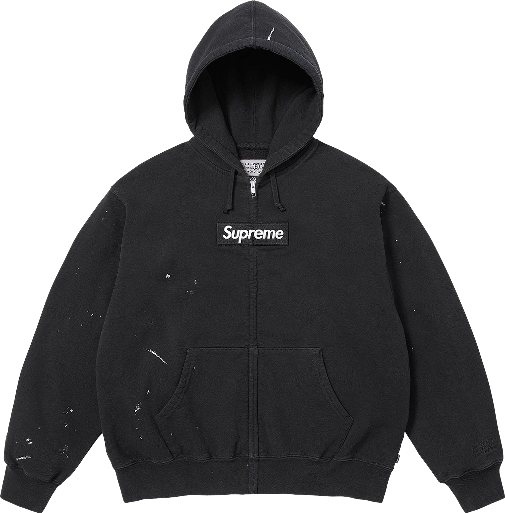 Supreme X Mm6 Maison Margiela Box Logo Zip Up Hooded Sweatshirt