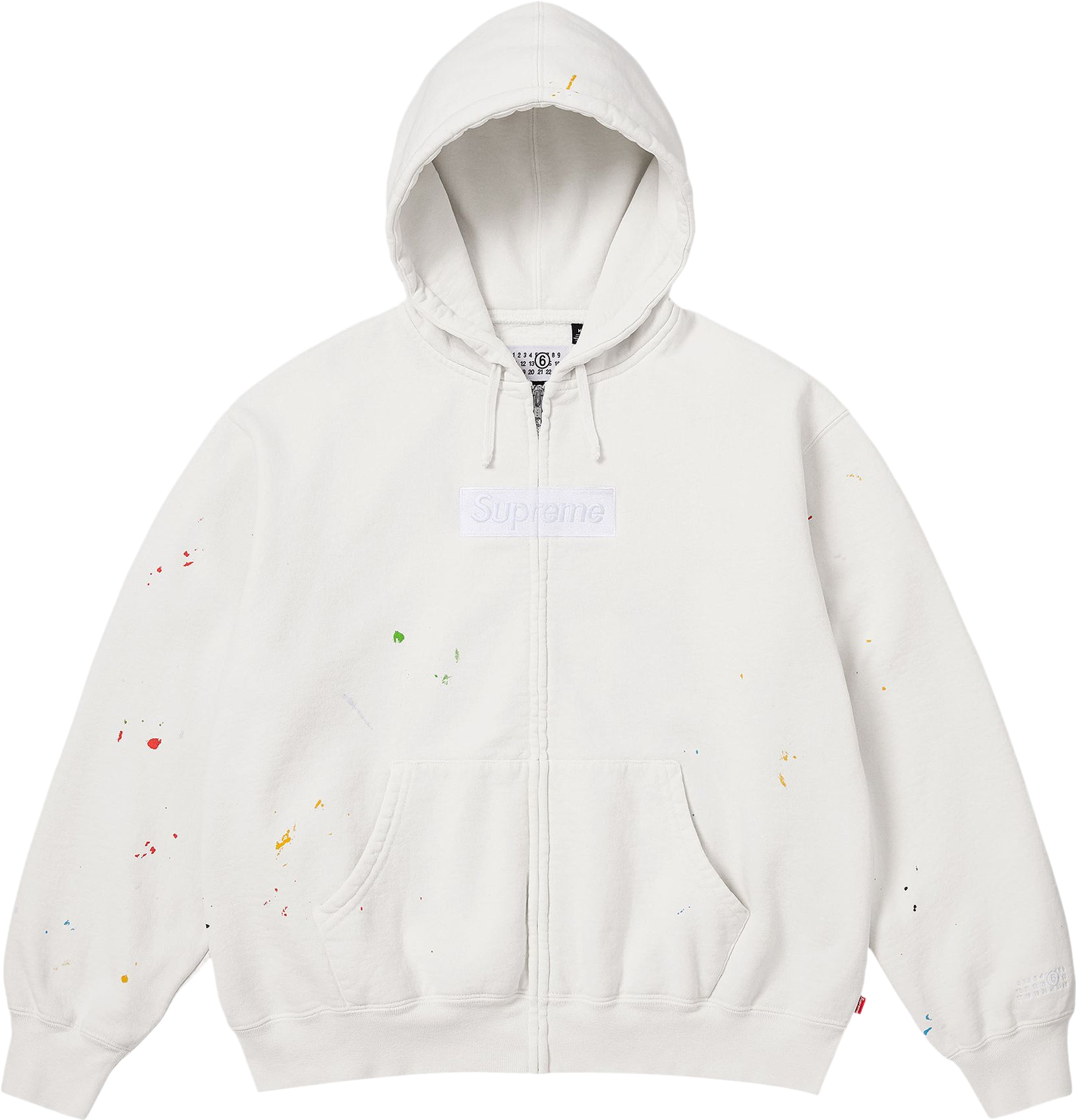 Supreme X Mm6 Maison Margiela Box Logo Zip Up Hooded Sweatshirt
