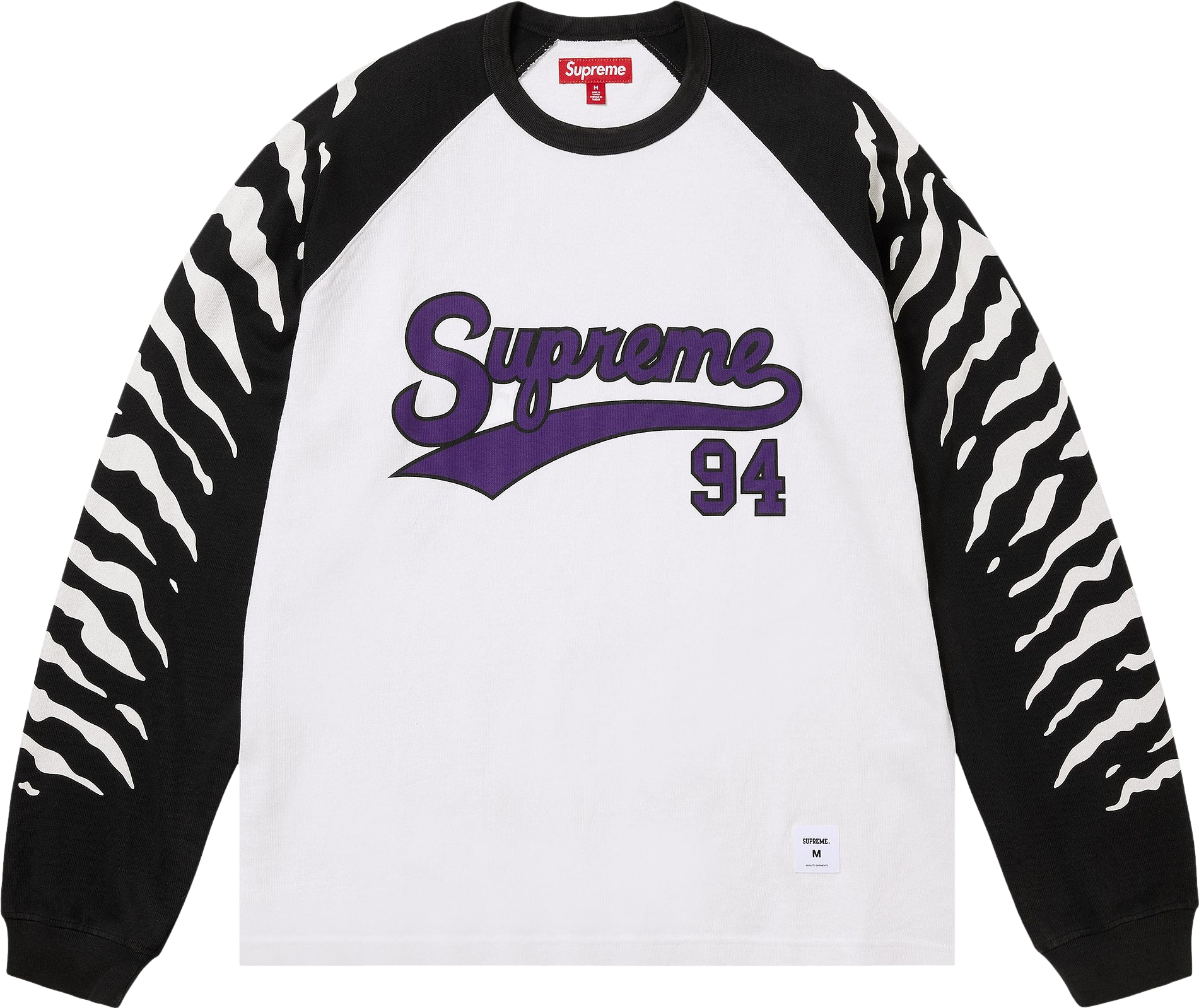 Supreme Tiger Raglan Long-Sleeve Top - White | Editorialist