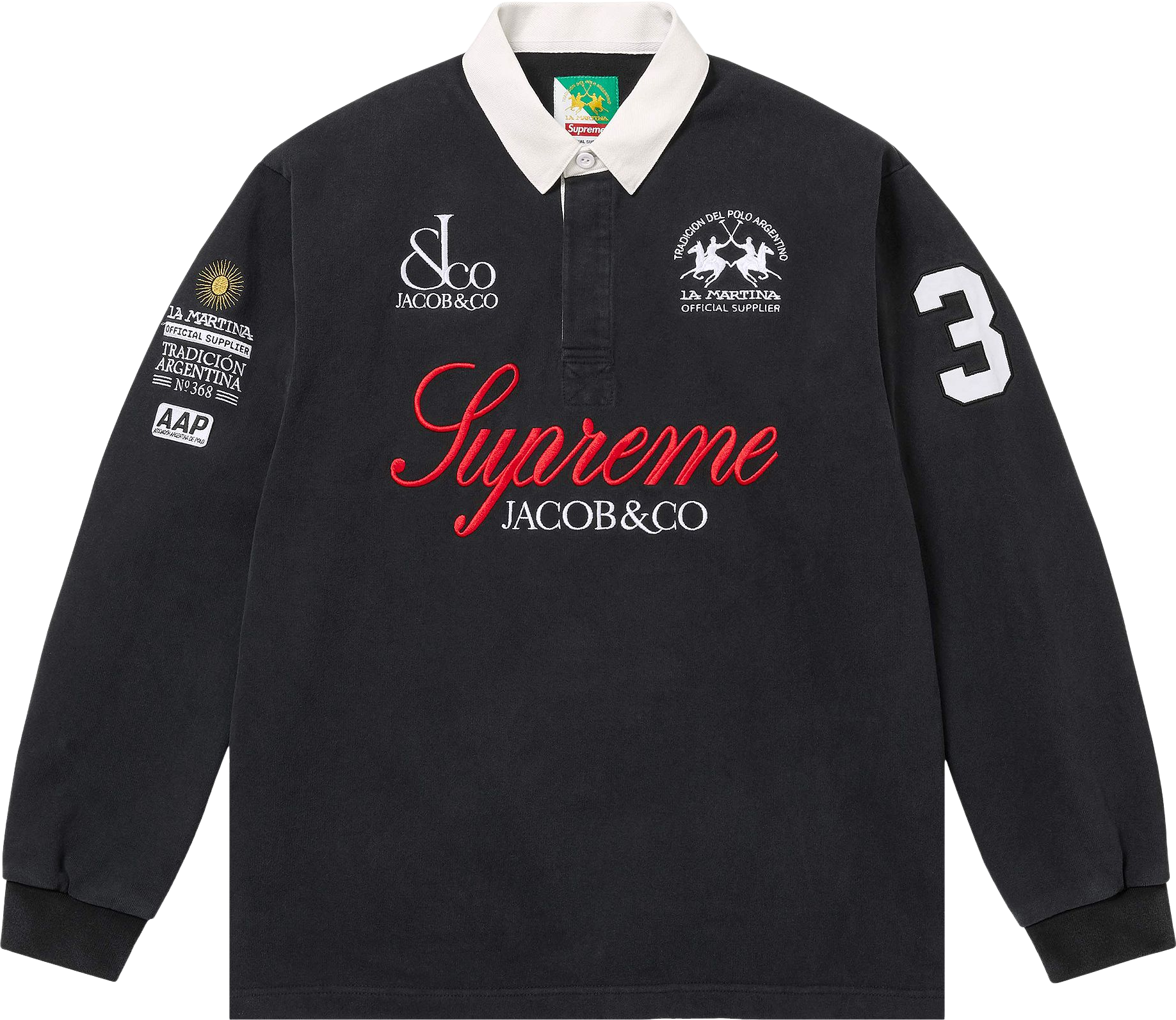 Supreme X La Martina X Jacob & Co Rugby Shirt - Red | Editorialist