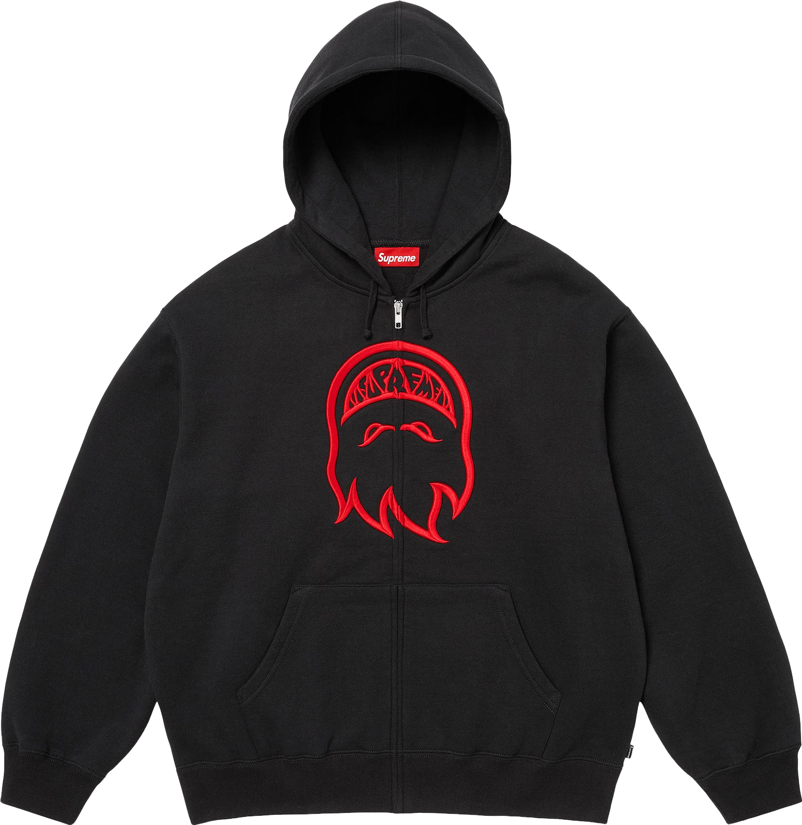 Supreme Paris Is Burning Zip Up Hooded Sweatshirt - Black