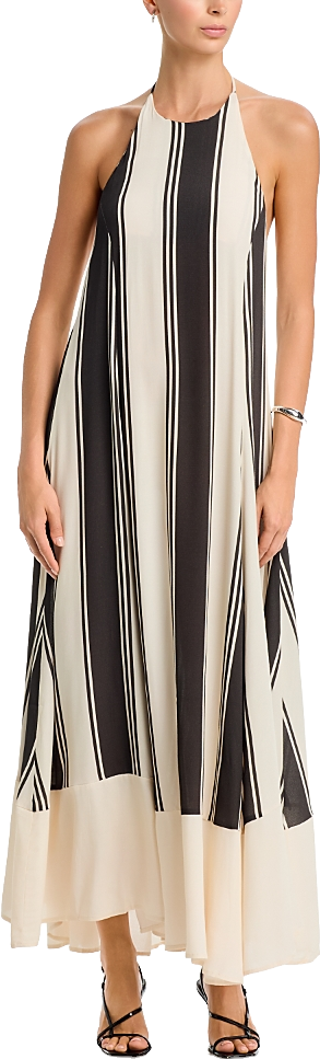 fenáreta olimpia halter basque-waist maxi dress FenáReta In Green - 32% Off Color Name:DUSTY EMERALD