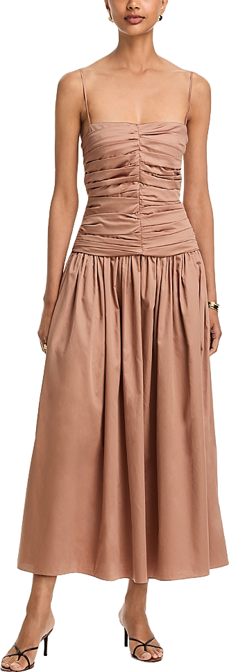 tove solene cotton poplin midi dress Cotton-Blend - Pink - 30% Off bright blue SHEIN EZwear Women's Solid Colour:OFF WHITE Womens dresses