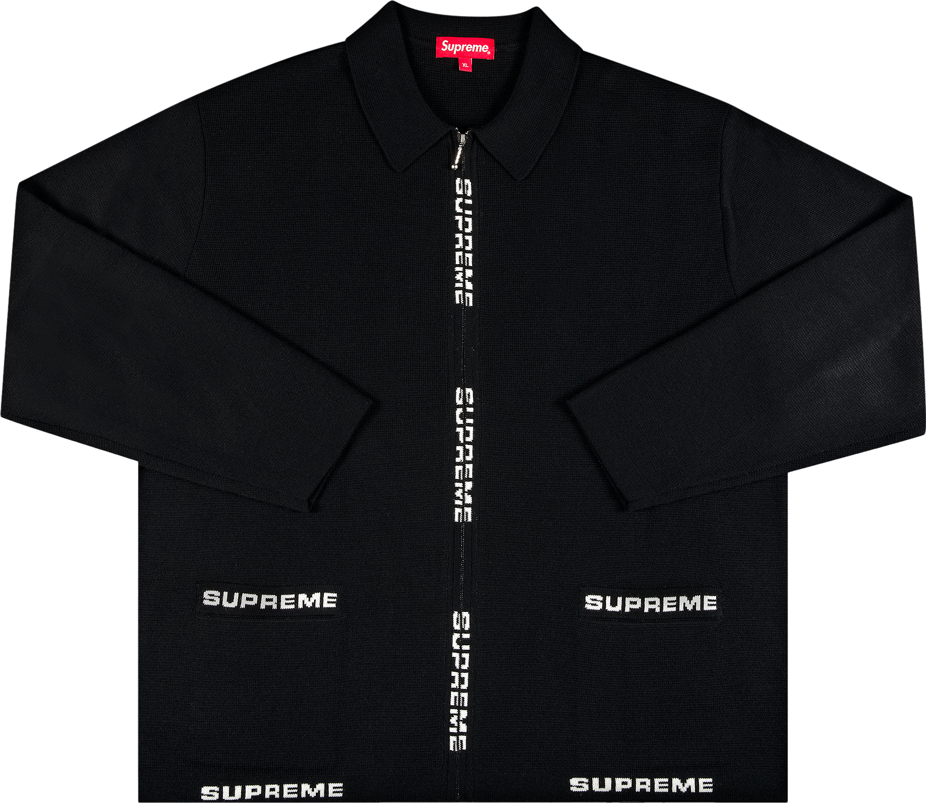 Supreme Woven Leather Zip Up Cardigan Fw24 - Black | Editorialist
