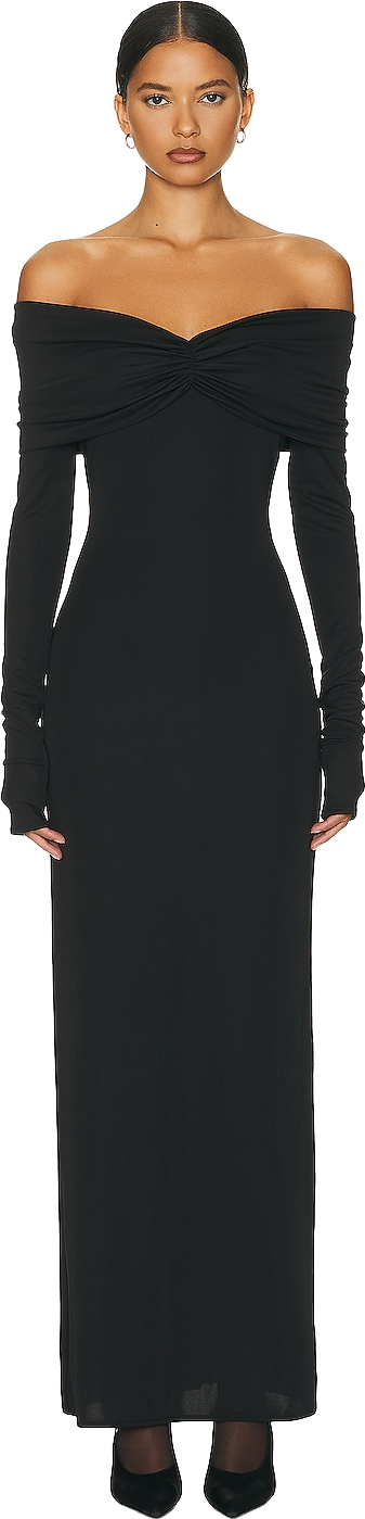 helsa matte jersey off shoulder maxi dress - Black MensSummerDrop1