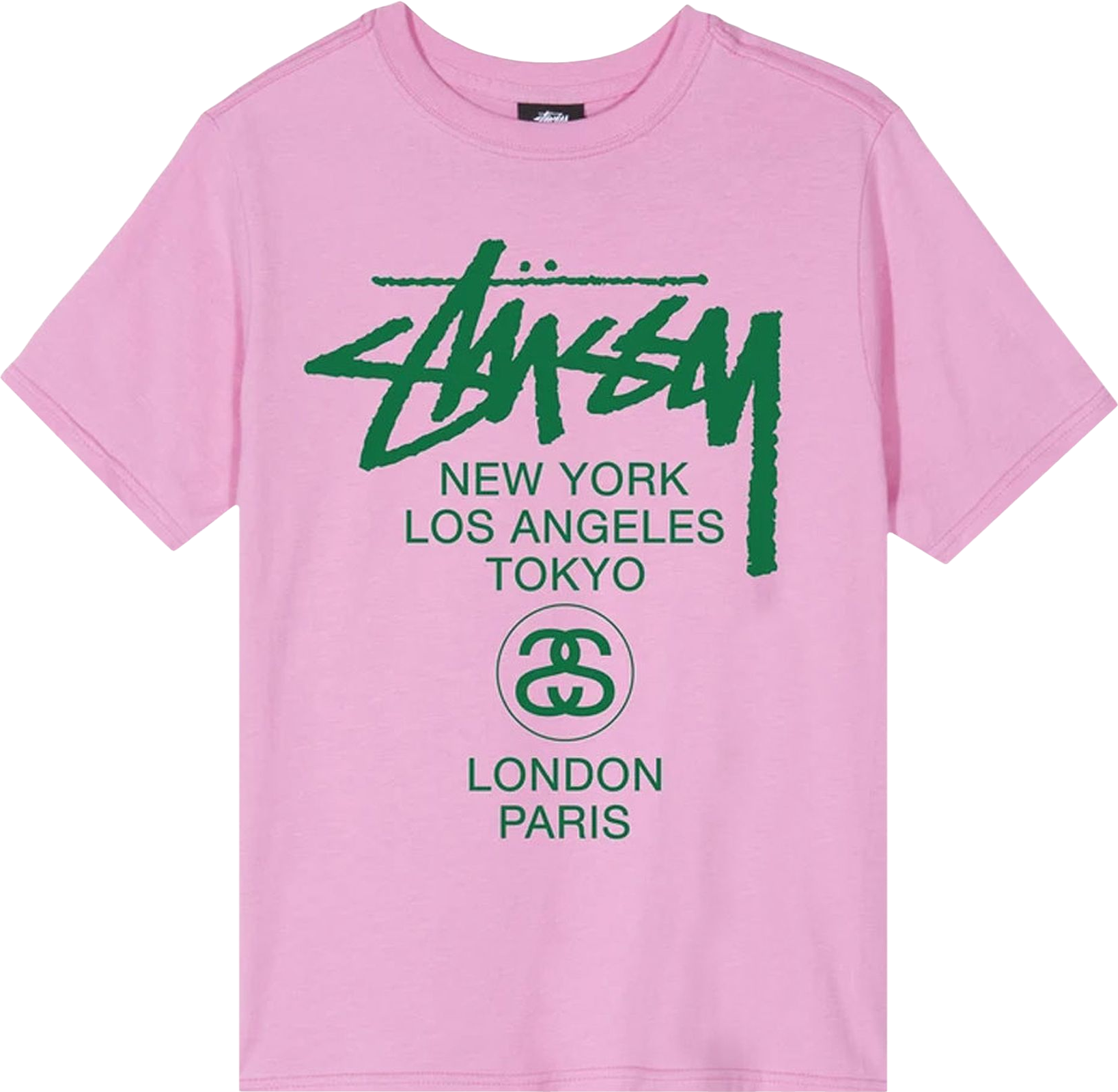 StüSsy World Tour Pigment Dyed T-Shirt - Cream | Editorialist
