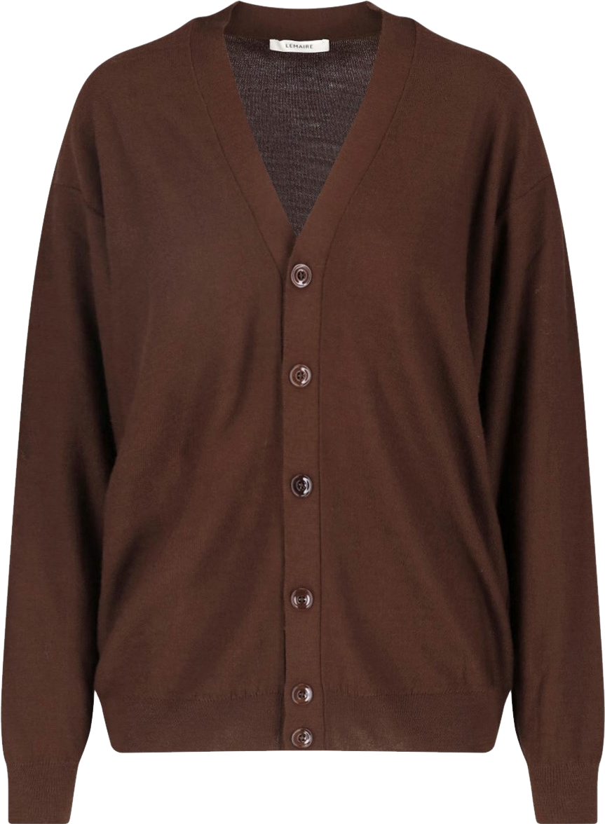 Buy LEMAIRE Asymmetric Wool-blend Cardigan - Brown At 29% Off