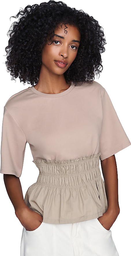 Alo Yoga Ribbed Sea Coast T-Shirt - Ivory | Editorialist