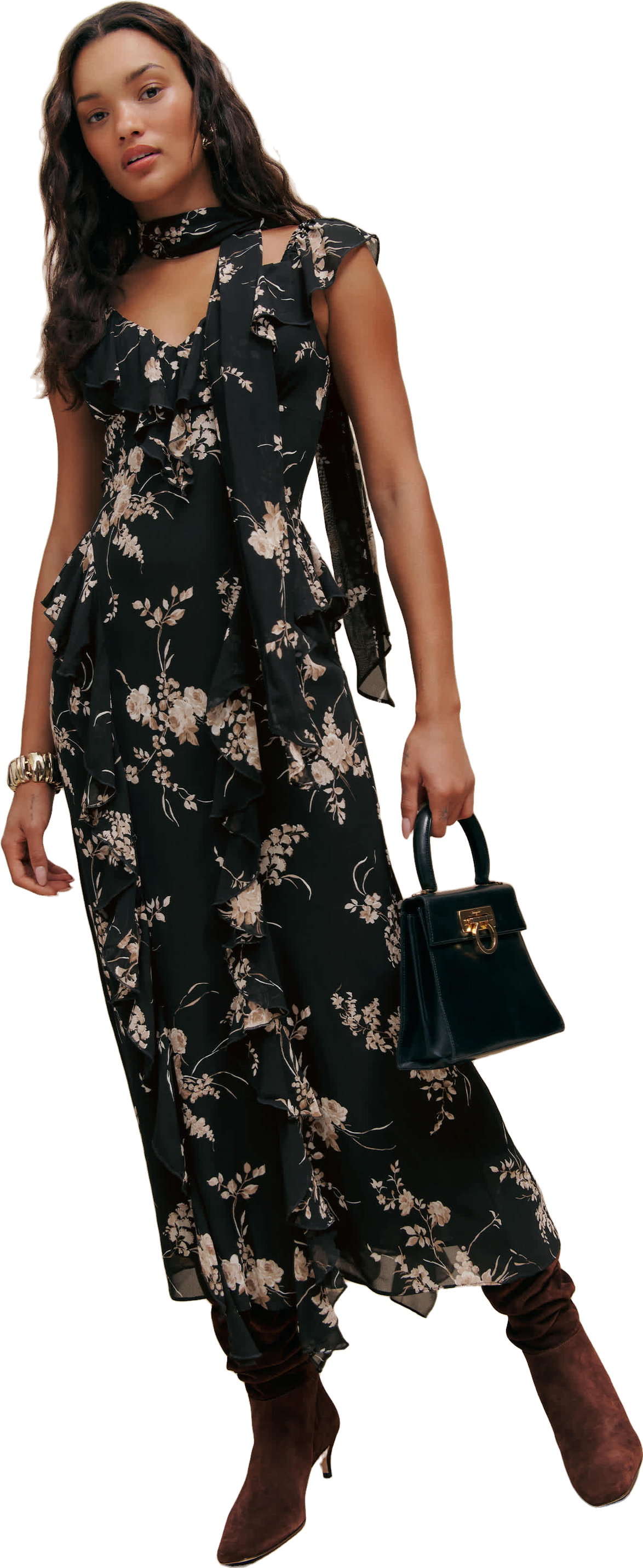 reformation silvana dress green In Black - 50% Off Maxi dress