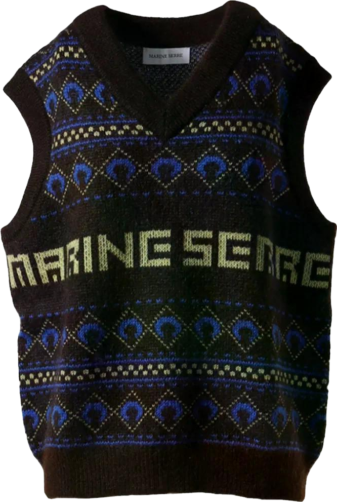 Buy MARINE SERRE Crescent Moon Sleeveless Jumper - Black At 29