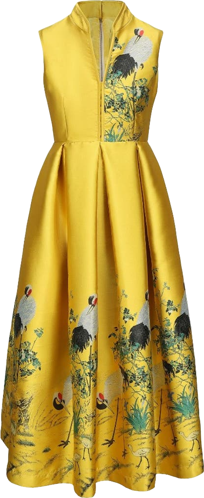 FARM RIO ACTIVE Gold Sun Jacquard Maxi Dress - Yellow
