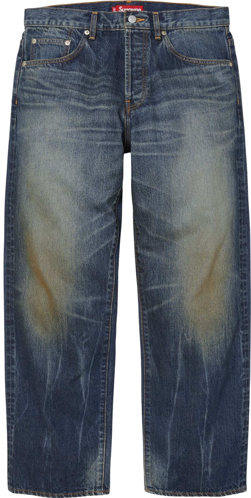 Supreme S Logo Loose Fit Jeans - Blue | Editorialist