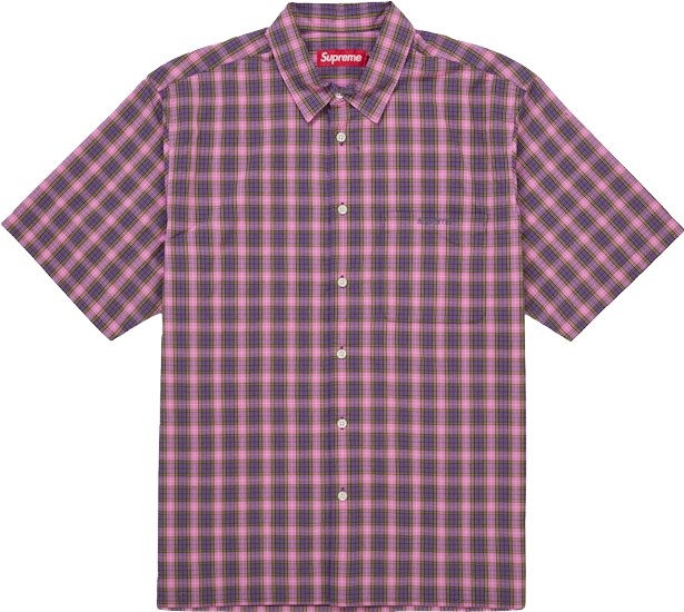 Supreme Metallic Plaid Short-Sleeve Shirt - Red | Editorialist