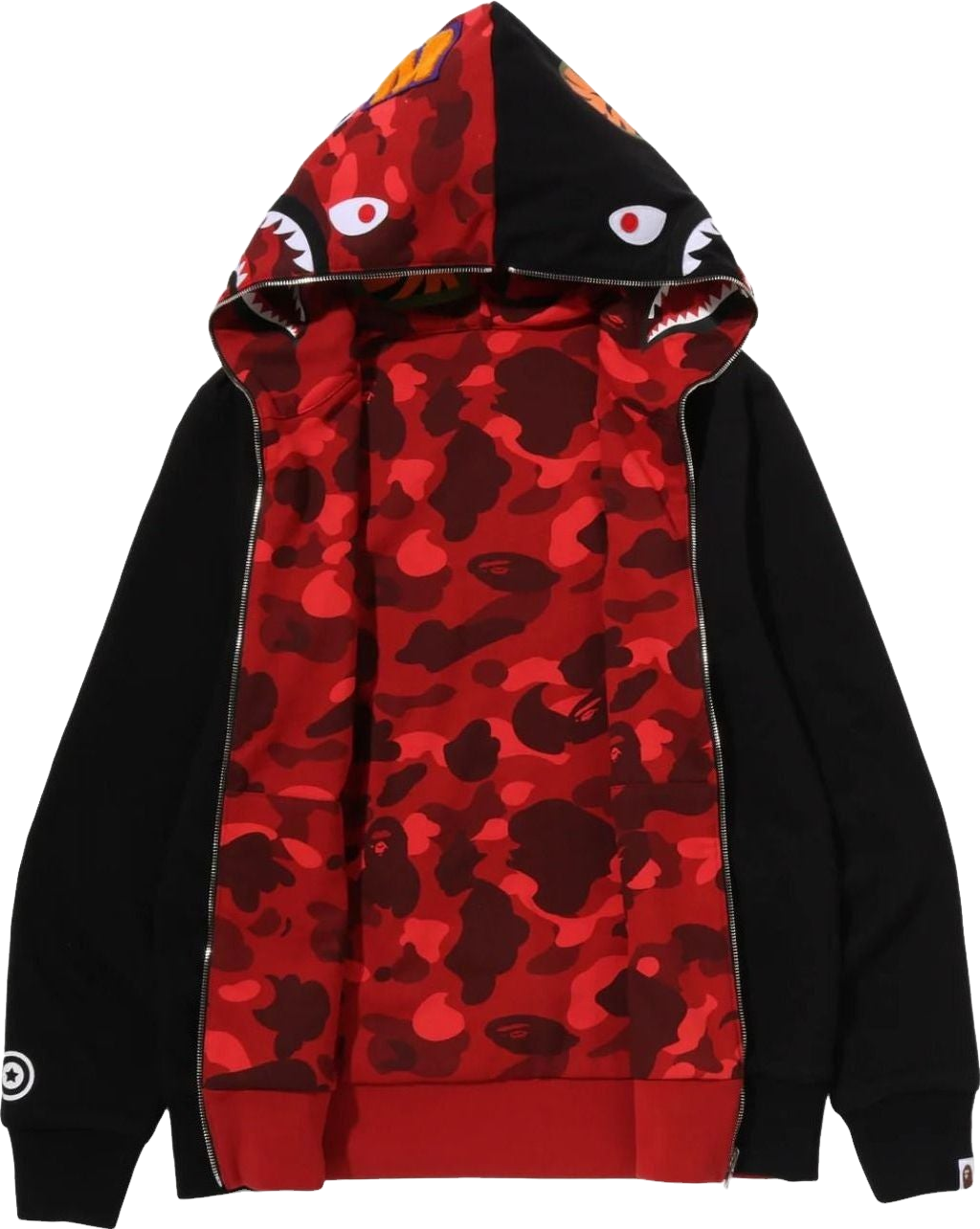 A BATHING APE Tiger Full Zip Hoodie - Red | Editorialist