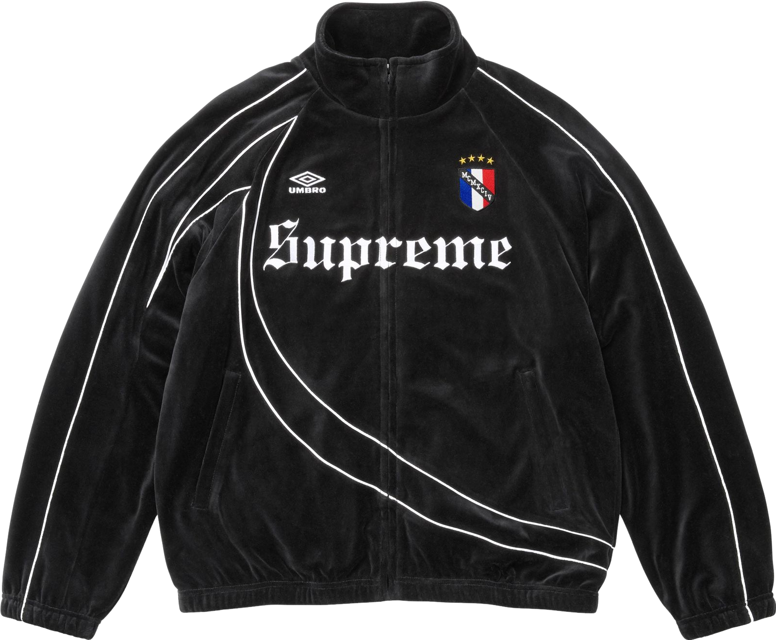 Supreme Studded Velour Track Jacket - Black | Editorialist