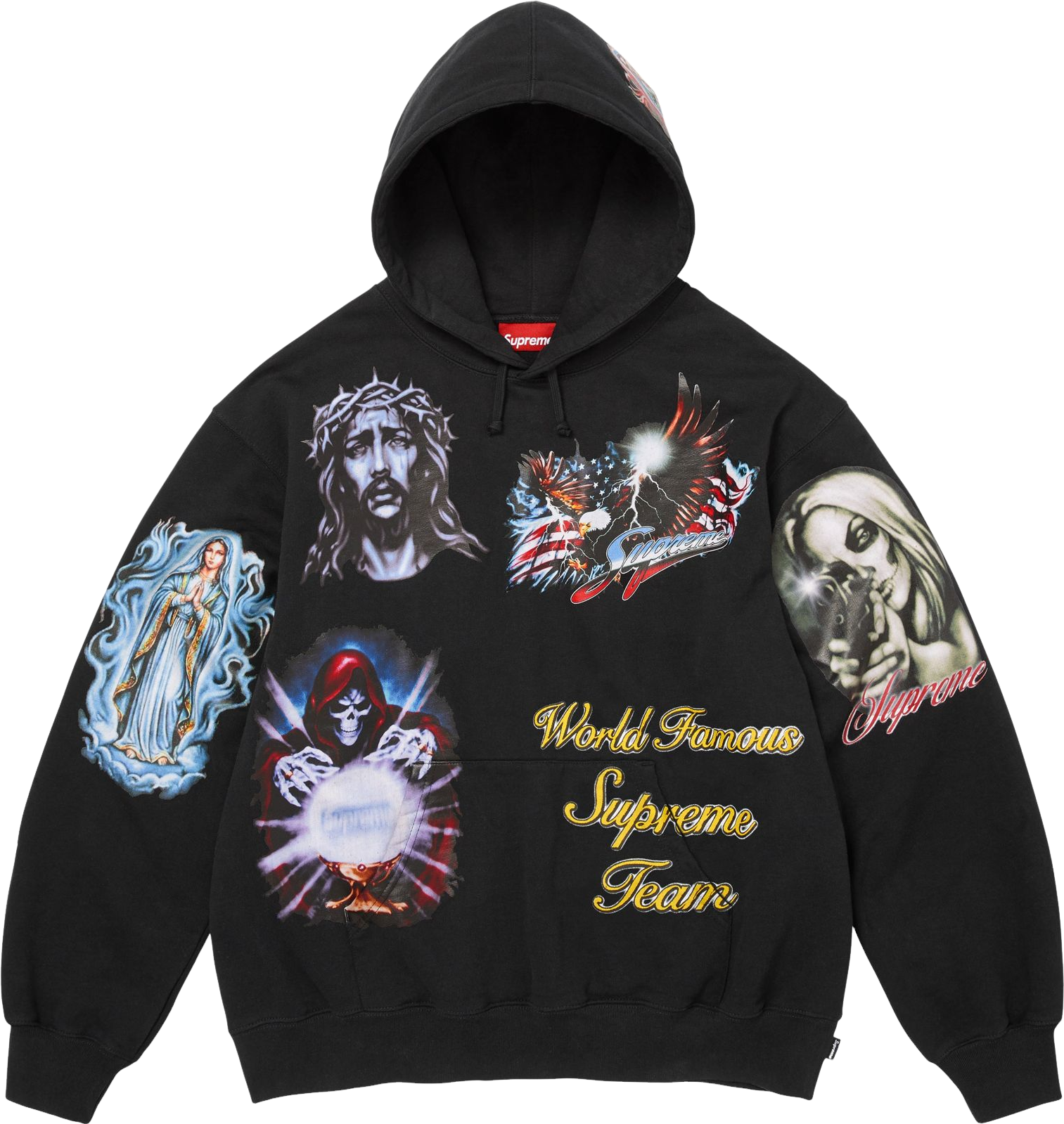Supreme Classic Logo Hooded Sweatshirt - Black | Editorialist