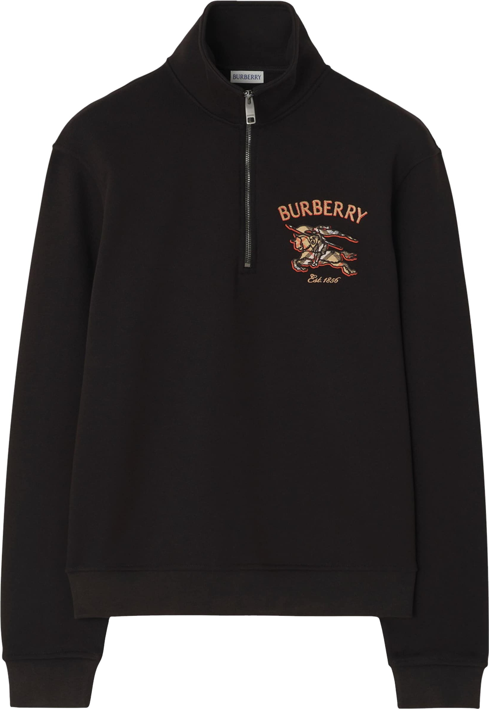 Burberry Chunky Collar Quarter Zip Crew - Black | Editorialist