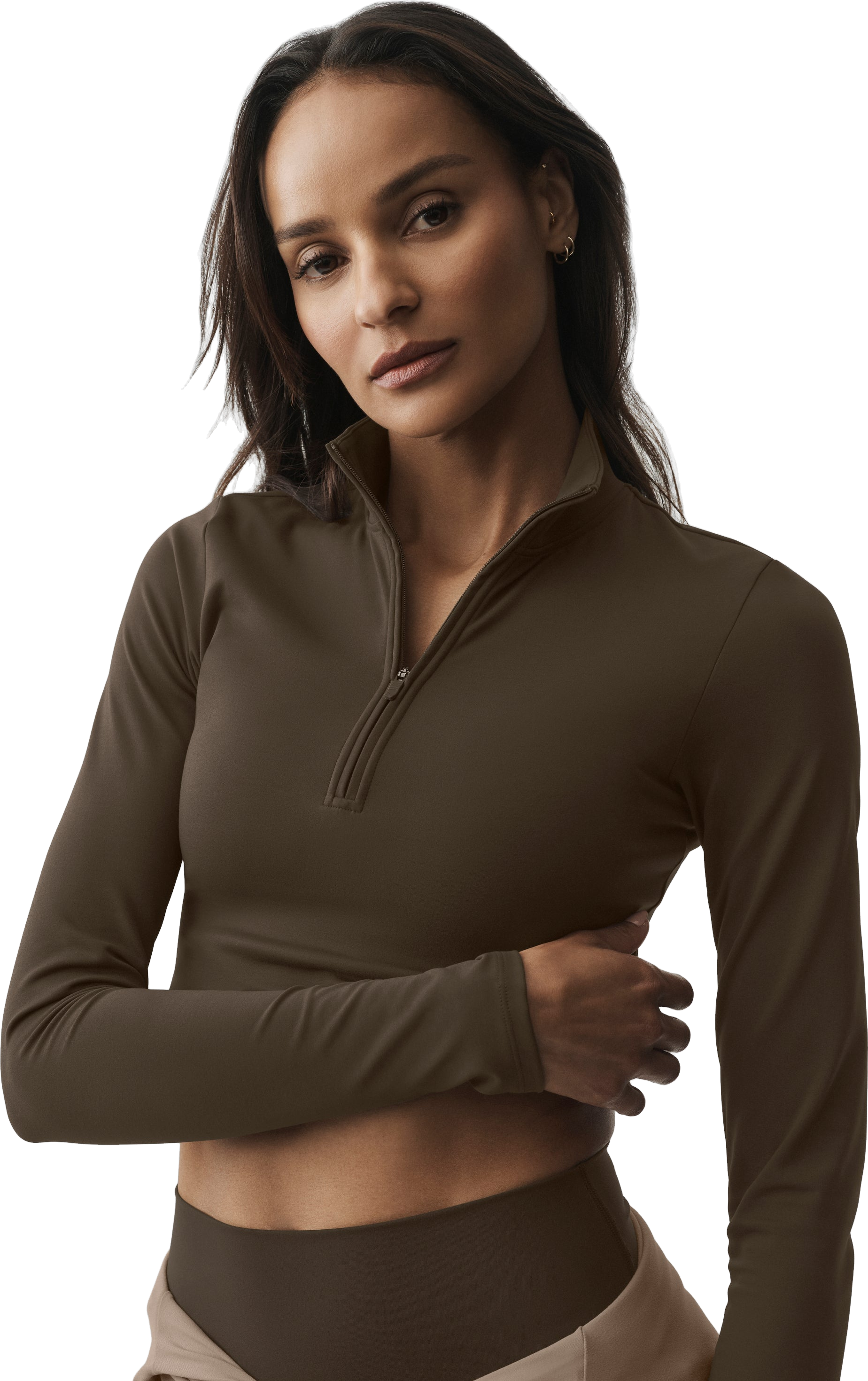 Alo Yoga Conquer 1/4 Zip Reform Long Sleeve Sweatshirt - White