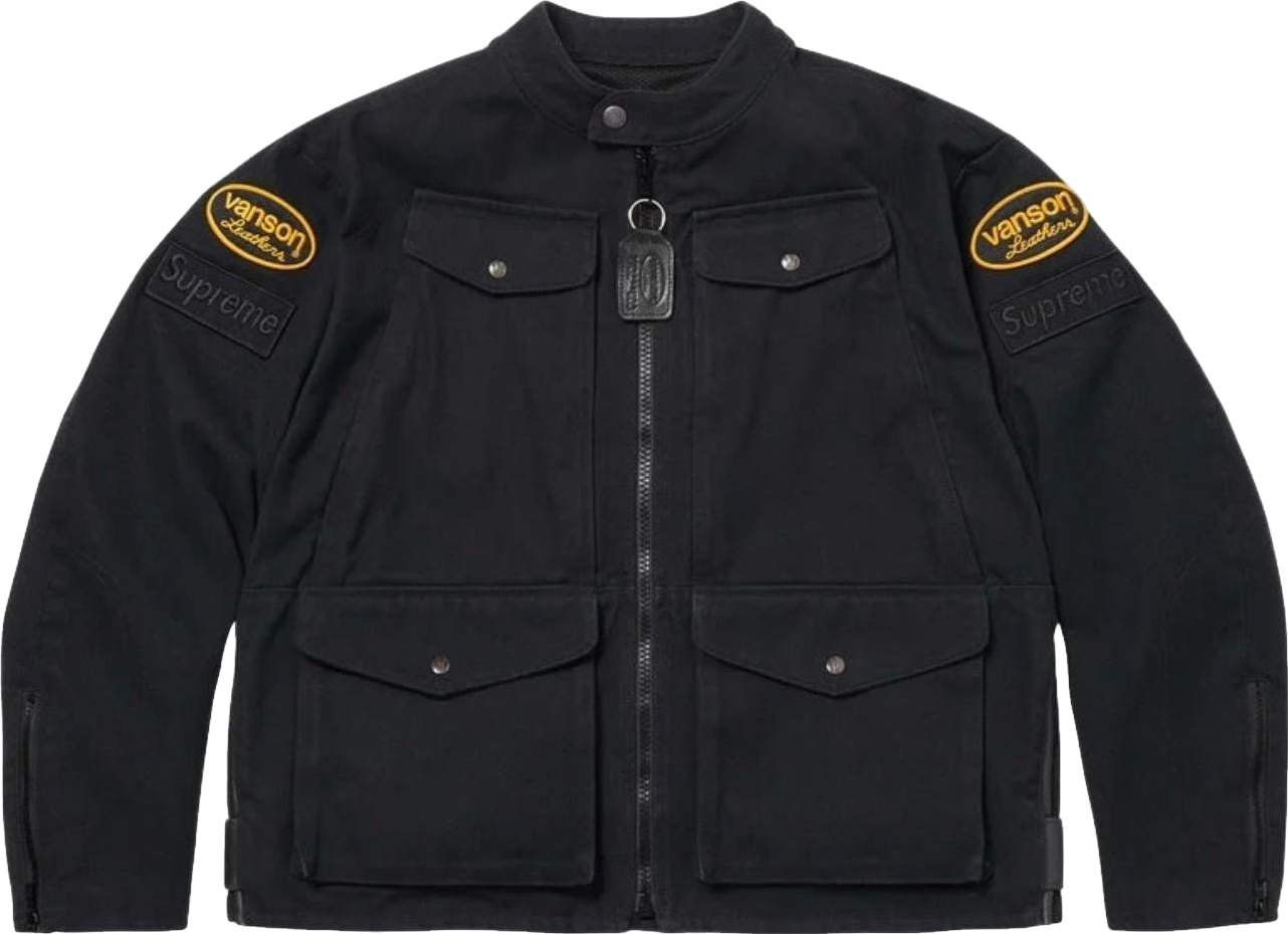 Supreme X Vanson Leathers Bones Jacket - Black | Editorialist