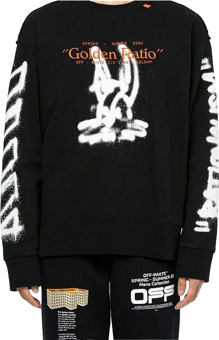 Off-White Golden Ratio Graphic Zip-up Hoodie - Black/green