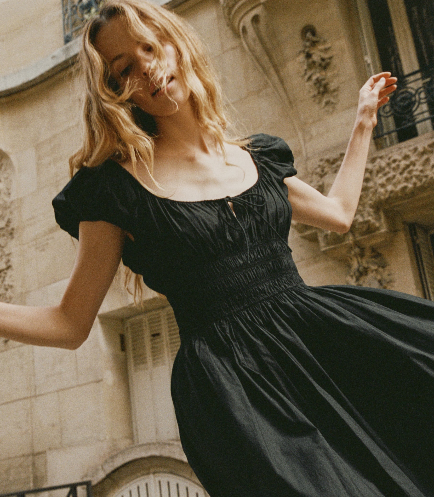 DEN Organic Cotton Quinn Midi Dress - Black