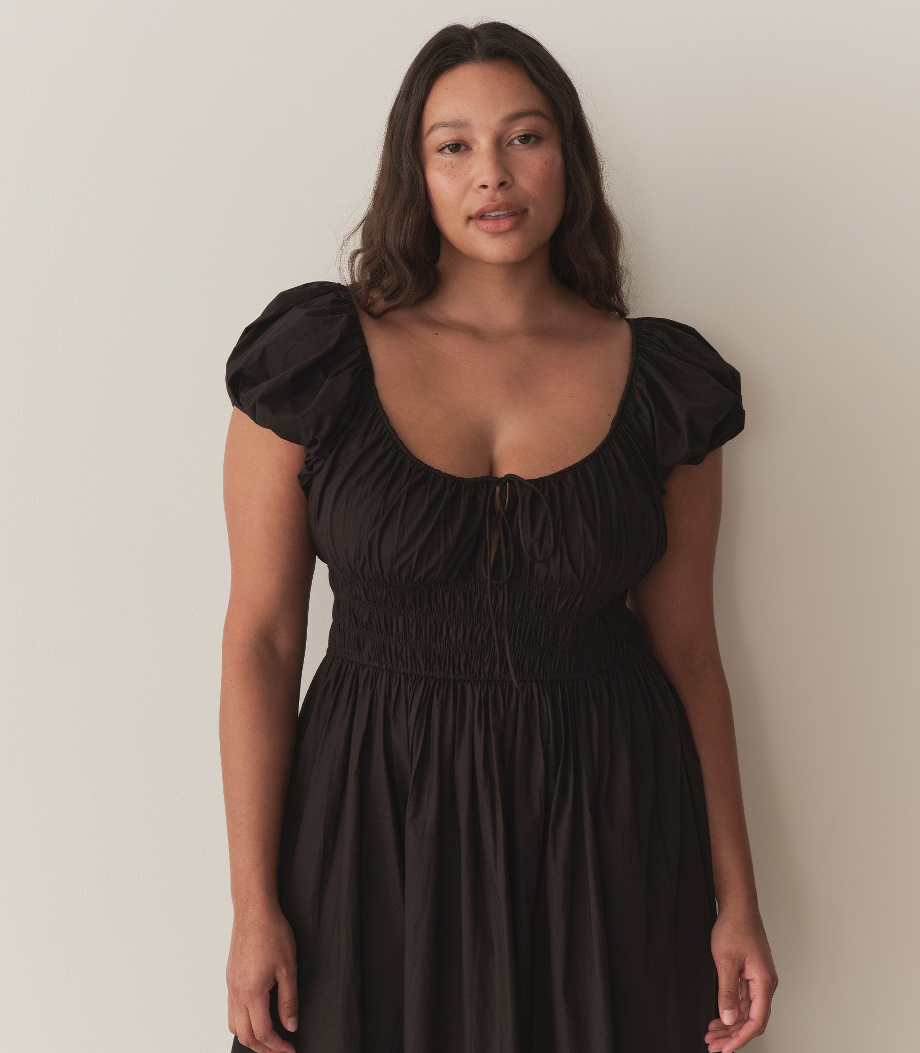 DEN Organic Cotton Quinn Midi Dress - Black