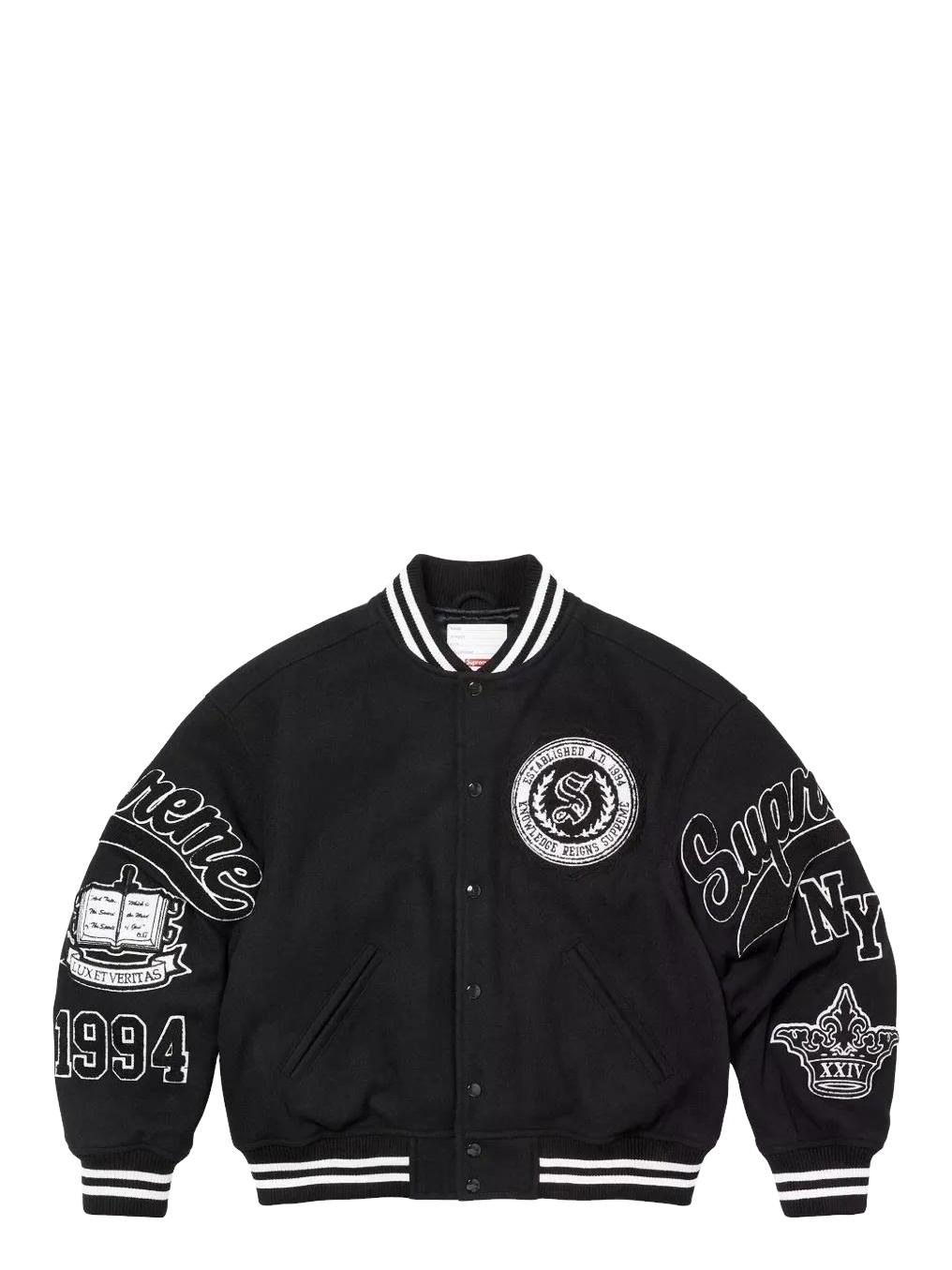 Supreme Veritas Varsity Jacket - Black | Editorialist