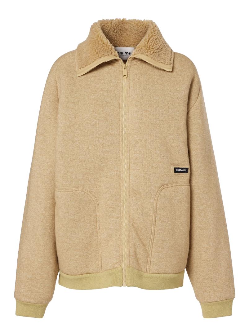 Miu Miu Sherpa Jacket - Yellow | Editorialist