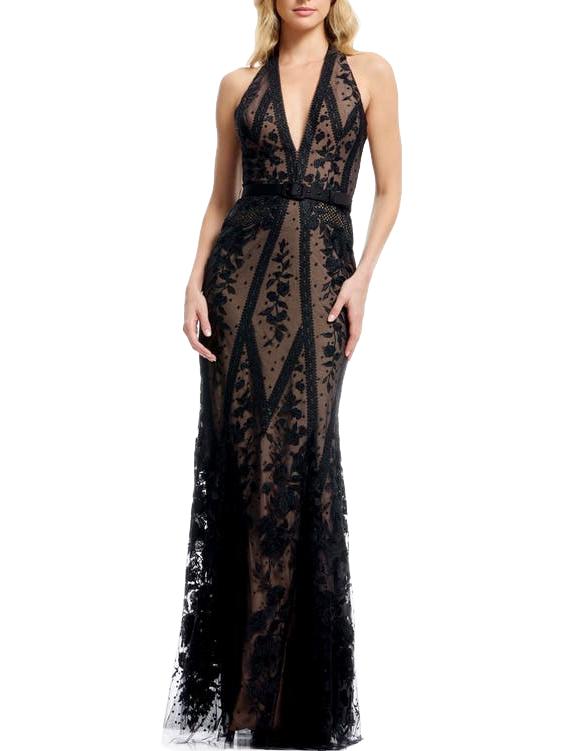 art deco evening dresses Art Deco Beaded Tulle Gown – Terijon.com main image 1