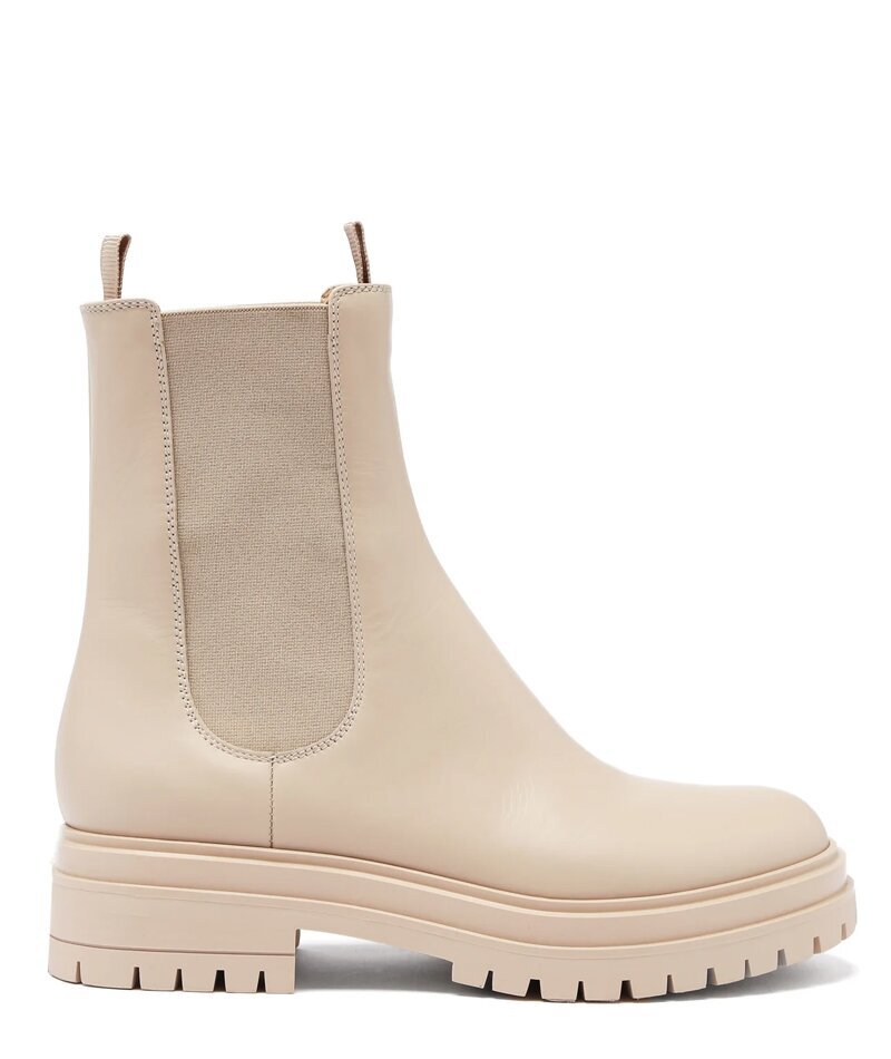 black boots beige sole